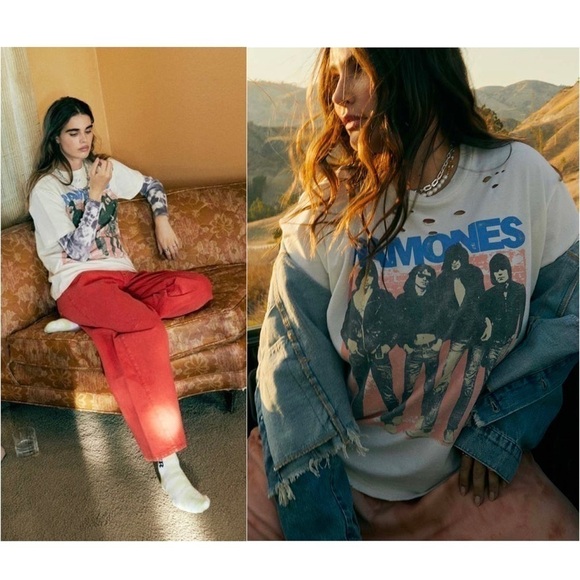 NWT DAYDREAMER 70s Ramones Album Distressed Short Sleeve Punk Rock Graphic Tee S - Picture 3 of 15